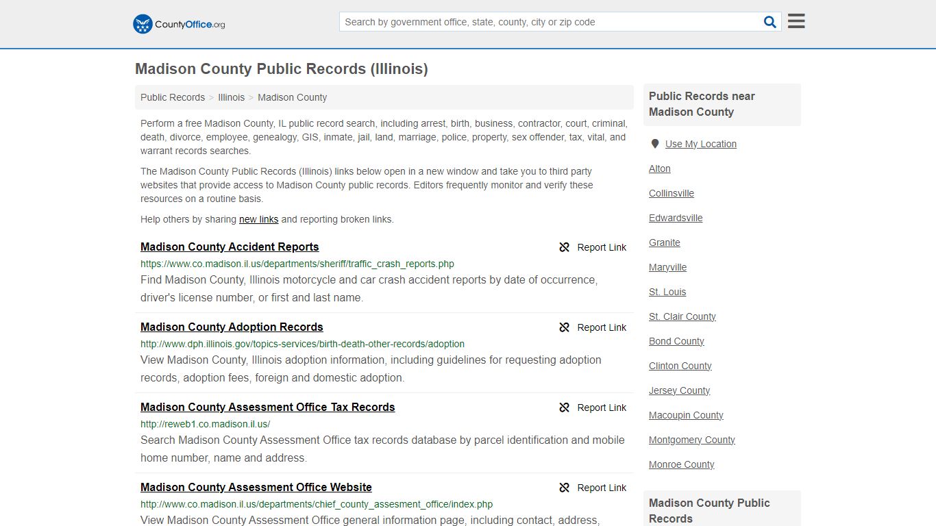 Public Records - Madison County, IL (Business, Criminal, GIS, Property ...